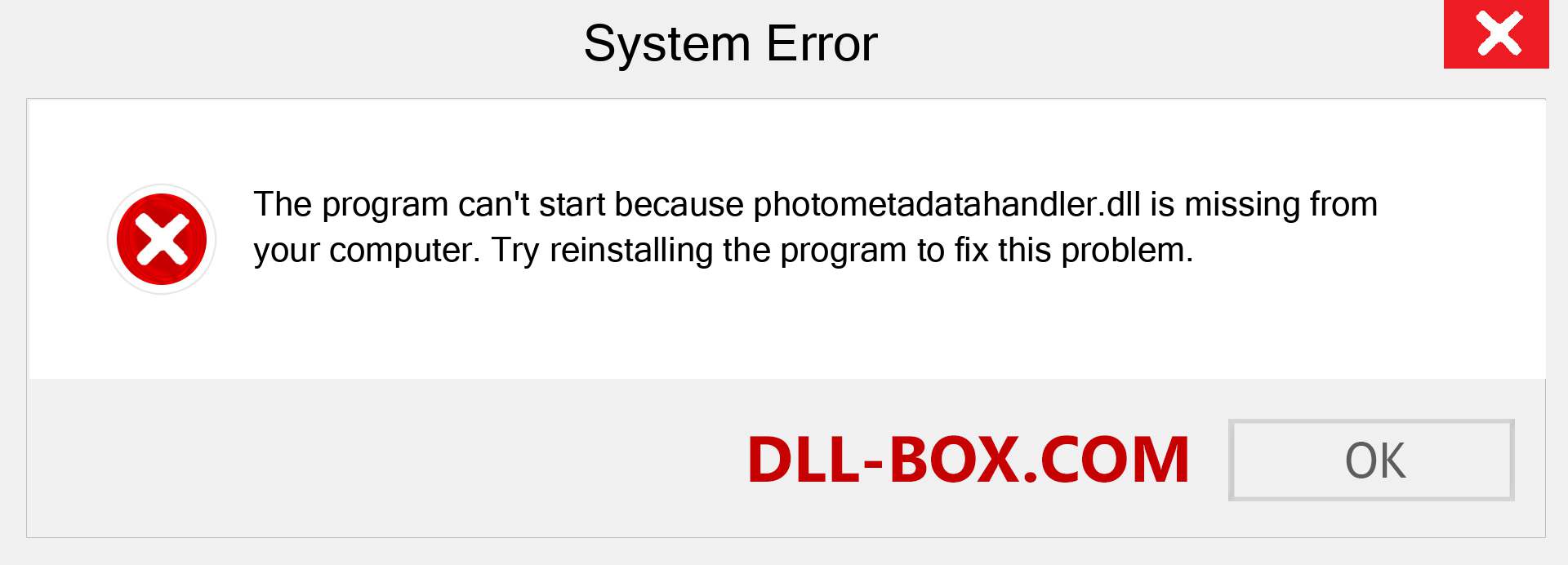  photometadatahandler.dll file is missing?. Download for Windows 7, 8, 10 - Fix  photometadatahandler dll Missing Error on Windows, photos, images